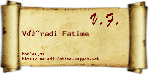 Váradi Fatime névjegykártya