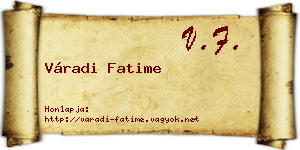Váradi Fatime névjegykártya